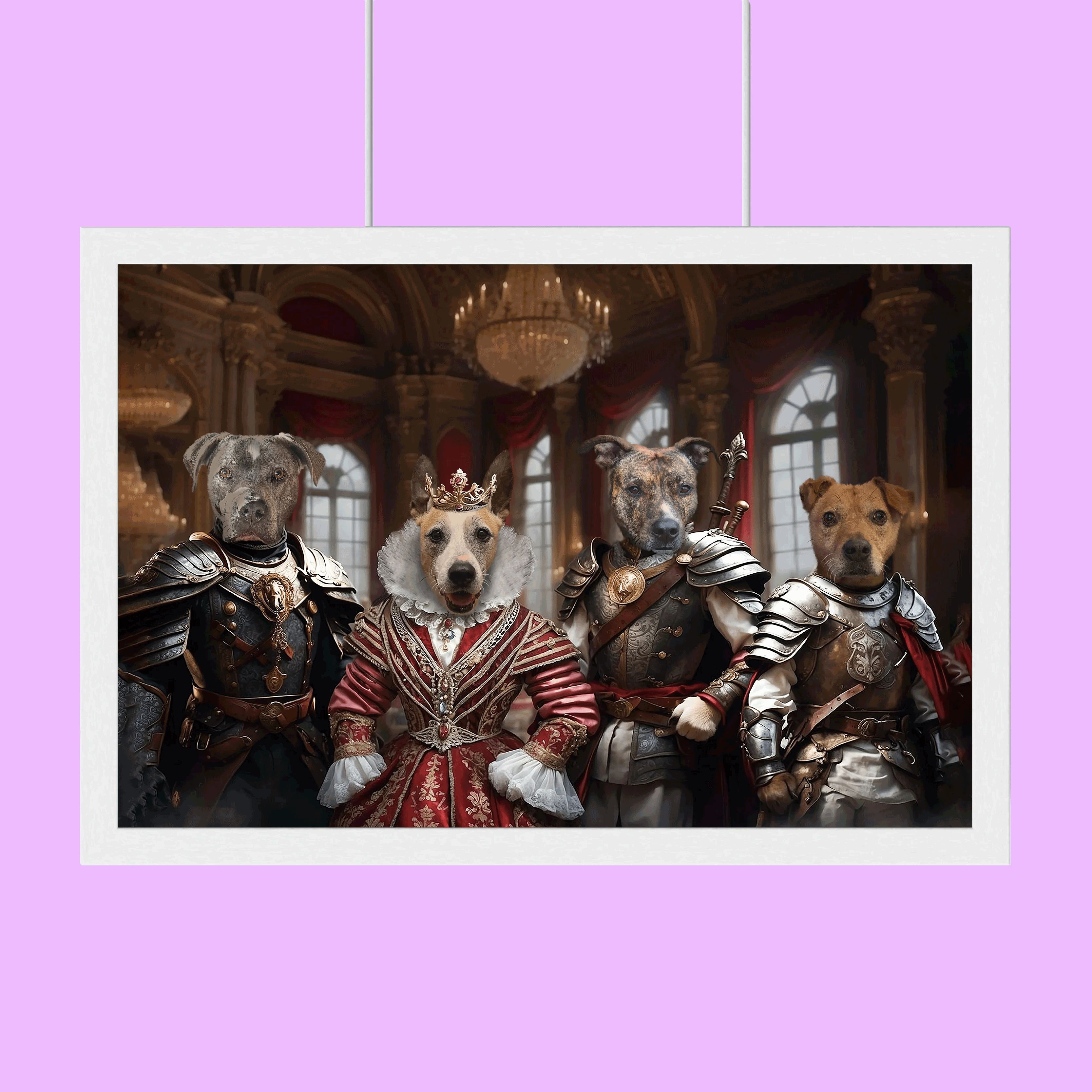 Royal Guardians – Multi-Pet Medieval Portrait